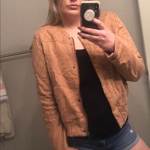 Rusty colored Anthropologie bomber jacket